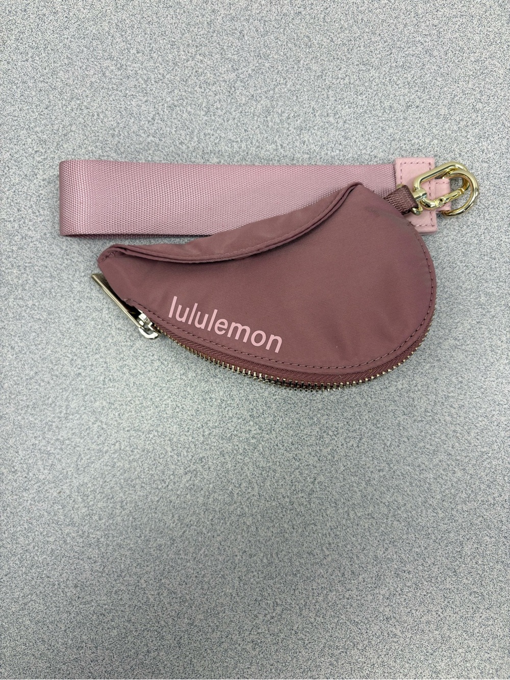 Lululemon Dual Pouch Wristlet Wallet Keychain Pink Pastel Twilight Rose